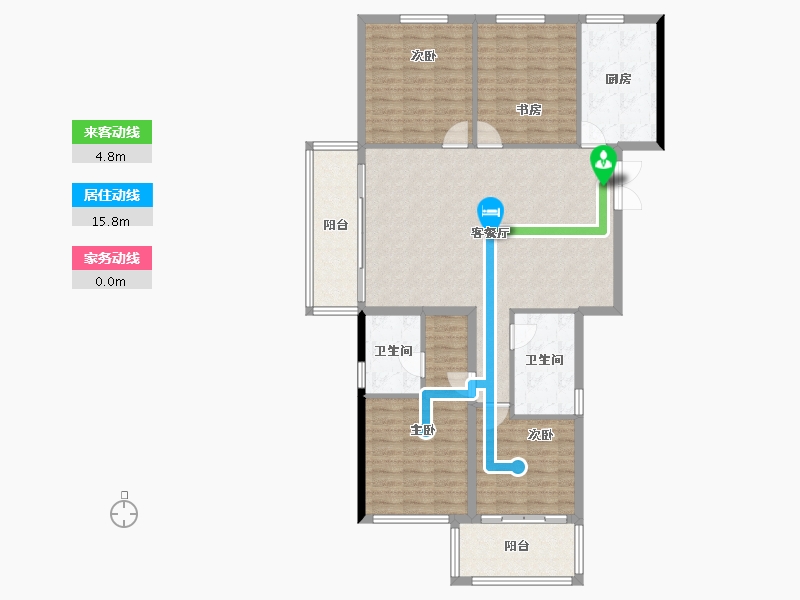 湖南省-长沙市-高峰·璟麟府-122.98-户型库-动静线