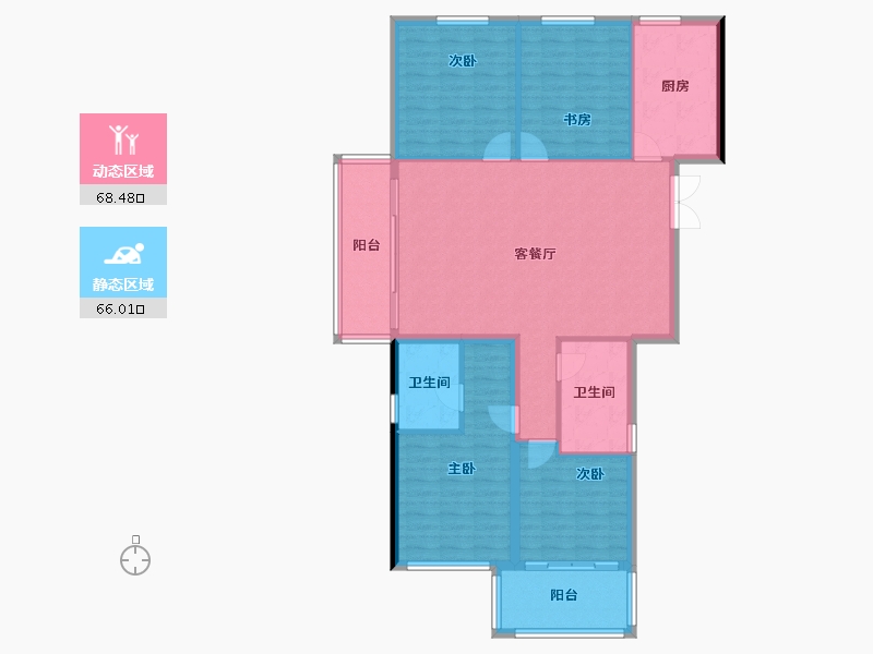 湖南省-长沙市-高峰·璟麟府-122.98-户型库-动静分区