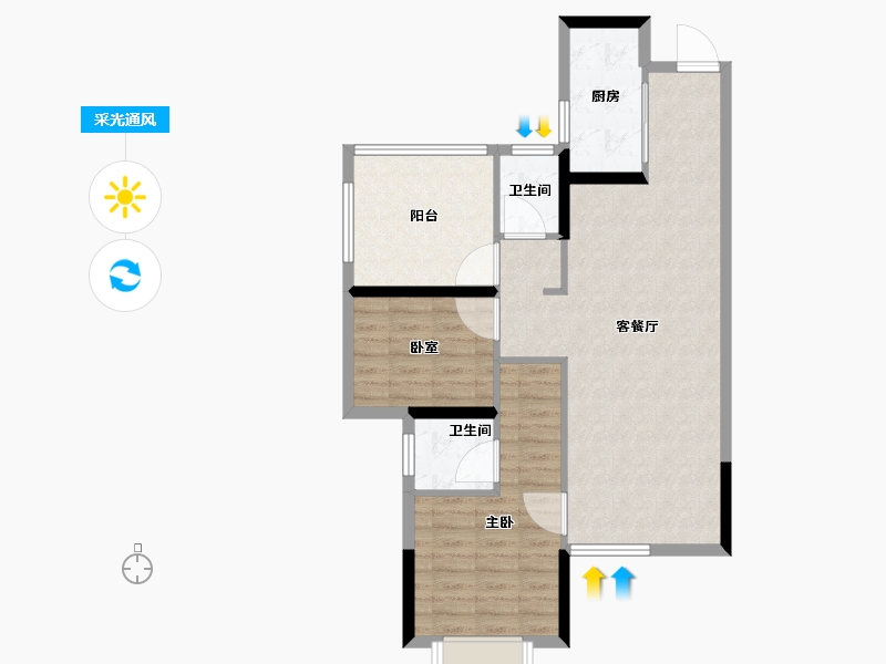 湖南省-长沙市-保利城-77.60-户型库-采光通风