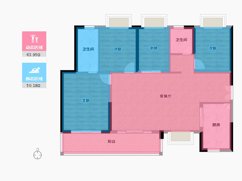 湖南省-长沙市-阳光城溪山悦-103.20-户型库-动静分区