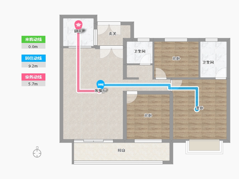 湖北省-武汉市-香澜公馆-96.58-户型库-动静线