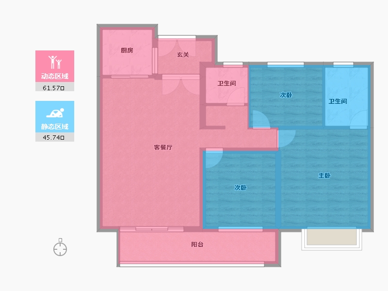 湖北省-武汉市-香澜公馆-96.58-户型库-动静分区