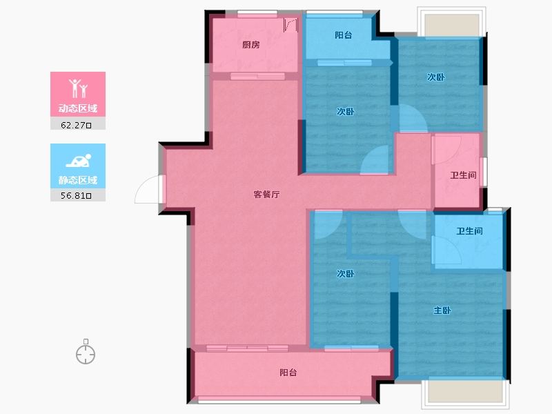 湖南省-长沙市-中交建发·松雅院-106.41-户型库-动静分区