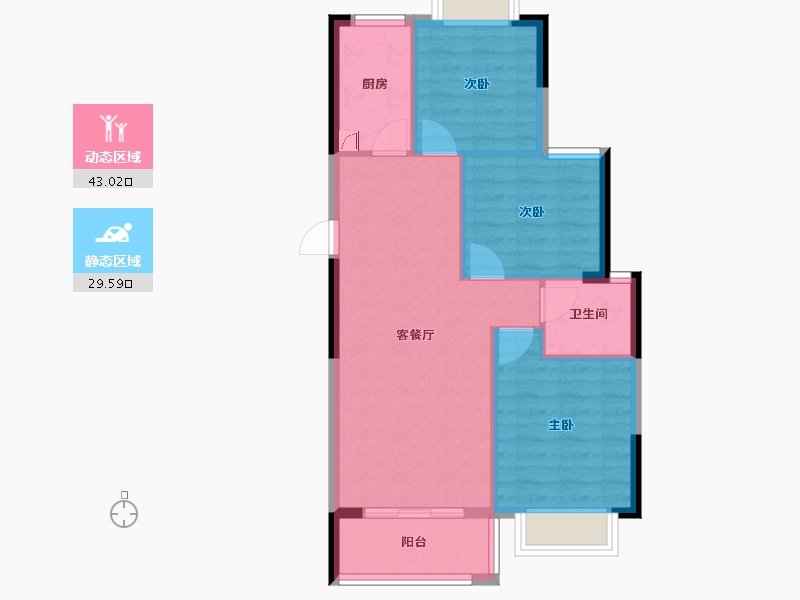 湖南省-湘潭市-百嘉香·阳光城-80.00-户型库-动静分区