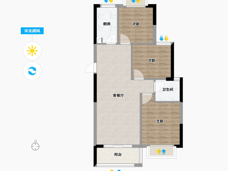 湖南省-湘潭市-百嘉香·阳光城-80.00-户型库-采光通风