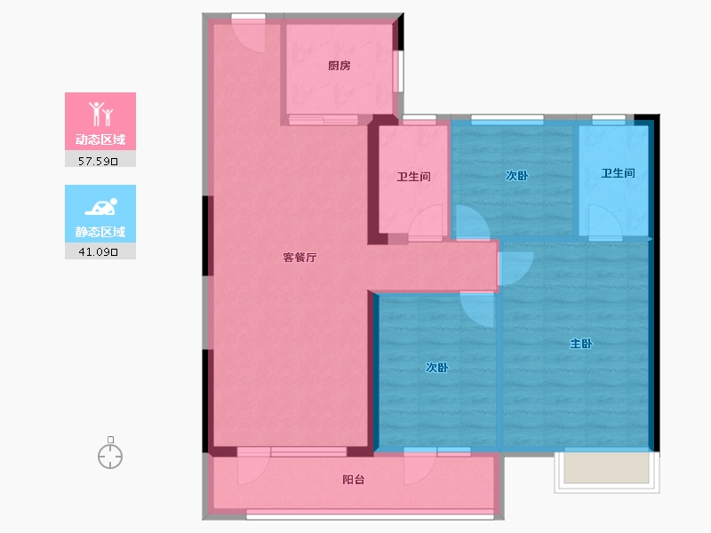 湖北省-武汉市-奥山首府-88.67-户型库-动静分区