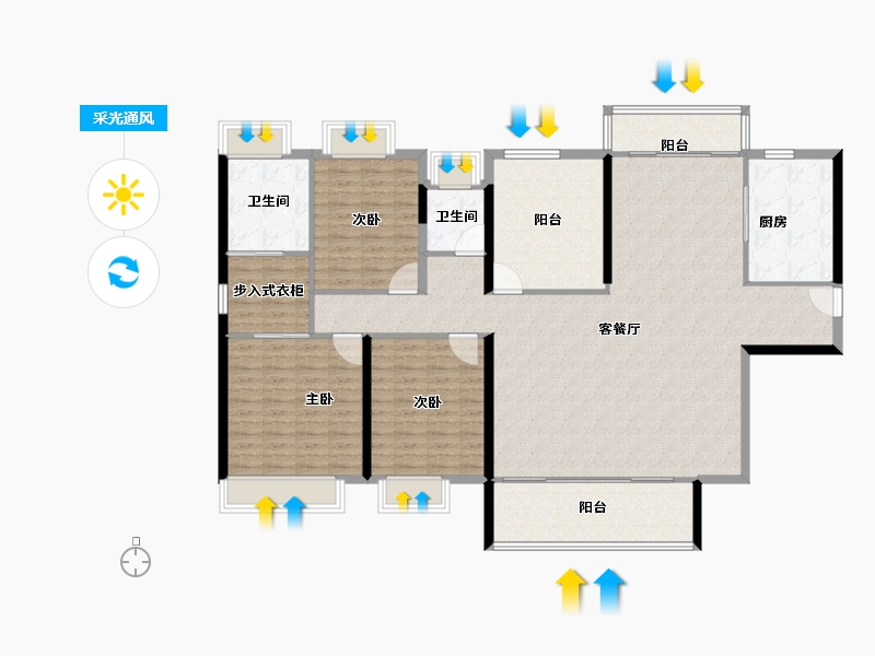 湖南省-长沙市-德奥·悦东方-158.40-户型库-采光通风