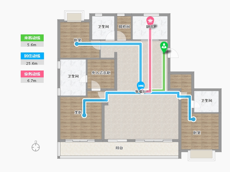 浙江省-温州市-万科翡翠天地-156.00-户型库-动静线