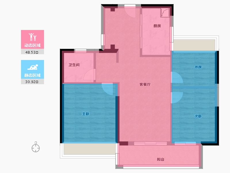 上海-上海市-四季都会月城西-71.20-户型库-动静分区