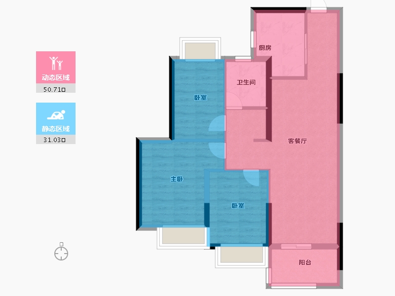 湖北省-武汉市-武汉恒大时代新城-72.80-户型库-动静分区