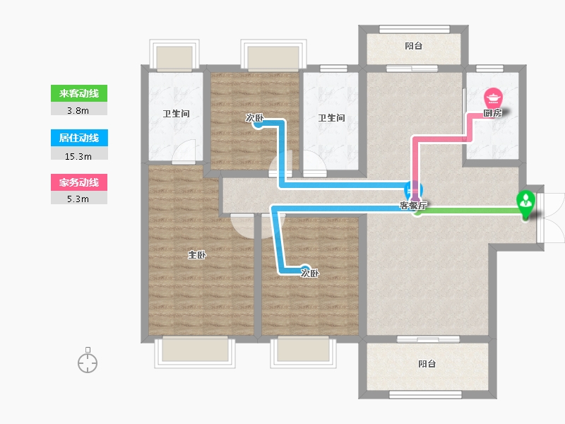 湖北省-武汉市-武汉城建电建汤湖观筑-109.68-户型库-动静线