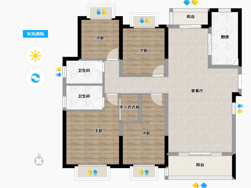 湖南省-长沙市-阳光城溪山悦-110.40-户型库-采光通风