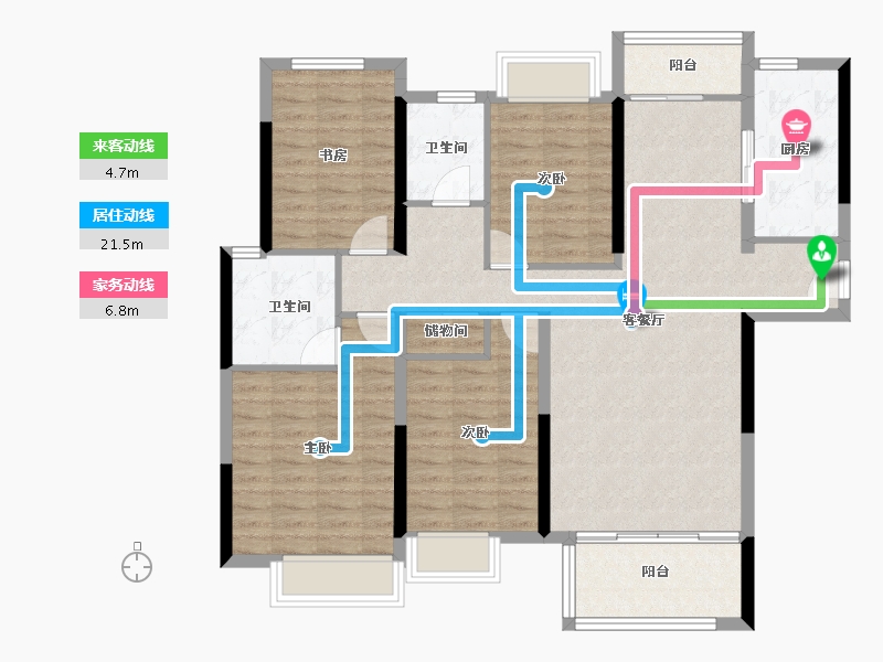 湖南省-长沙市-华润翡翠府-112.00-户型库-动静线