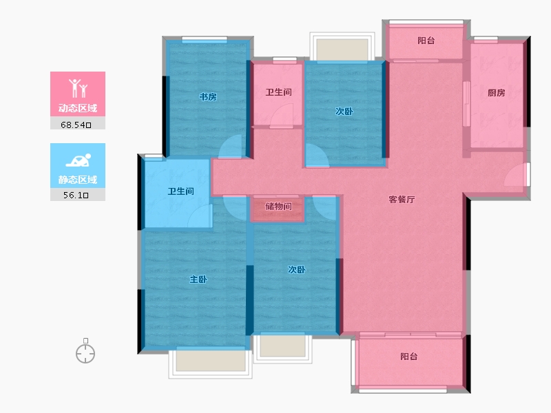 湖南省-长沙市-华润翡翠府-112.00-户型库-动静分区