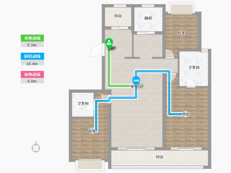 浙江省-温州市-万科翡翠天地-120.80-户型库-动静线