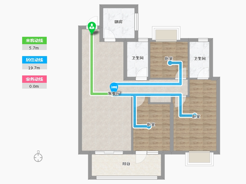 湖北省-武汉市-北辰金地漾时代-83.99-户型库-动静线