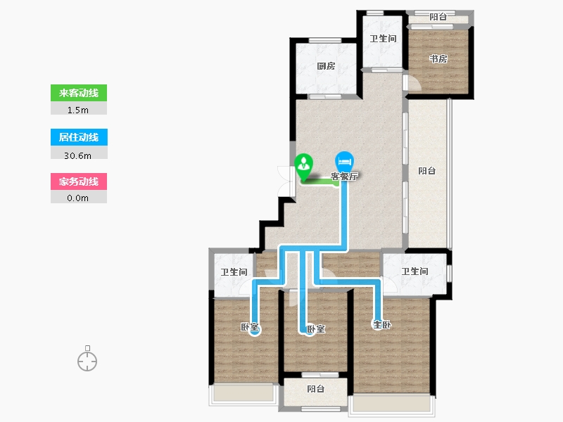 浙江省-温州市-乐虹湾-134.40-户型库-动静线