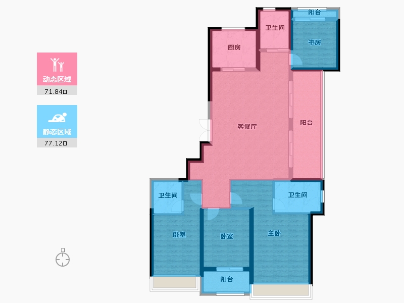 浙江省-温州市-乐虹湾-134.40-户型库-动静分区