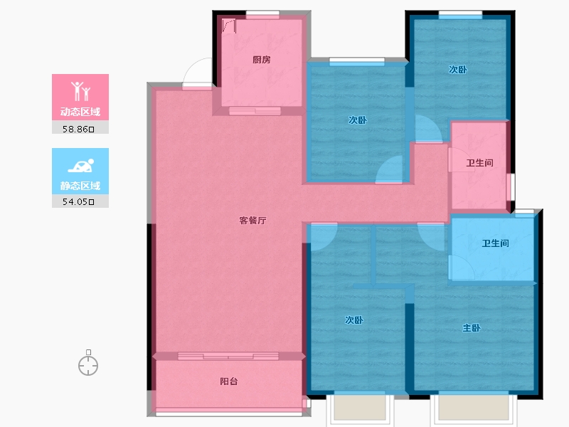 湖南省-长沙市-阳光城溪山悦-100.80-户型库-动静分区