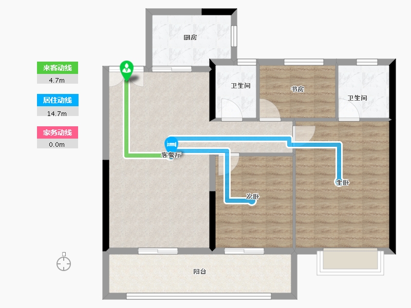 浙江省-宁波市-洞桥明宛-98.00-户型库-动静线