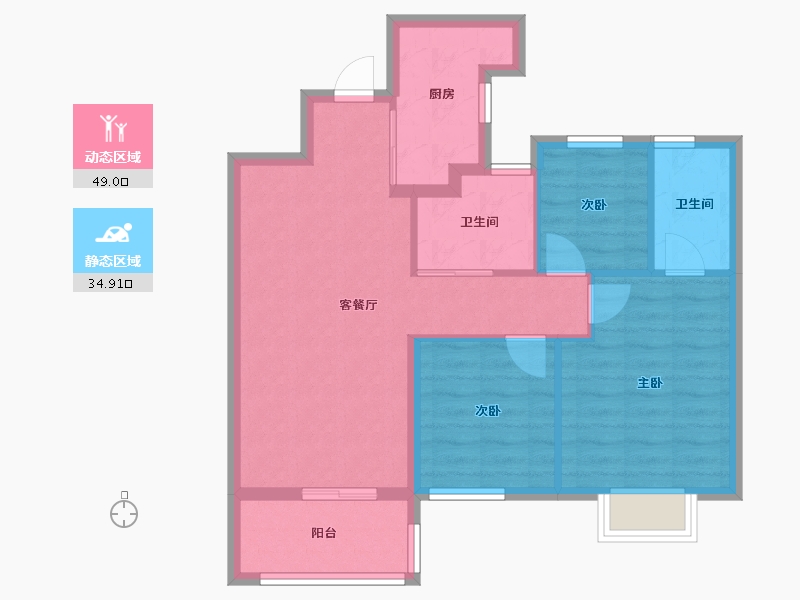 湖北省-武汉市-保利星河九洲-75.19-户型库-动静分区