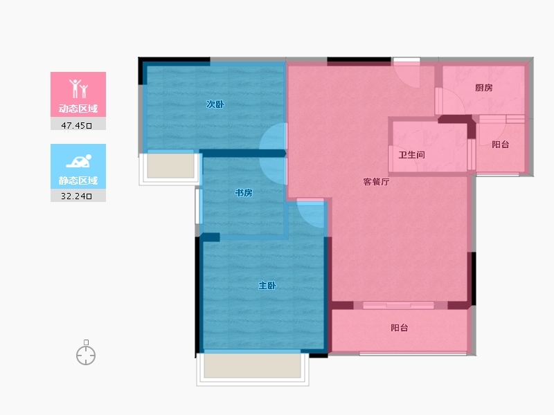 湖北省-武汉市-东方城三期​-71.06-户型库-动静分区