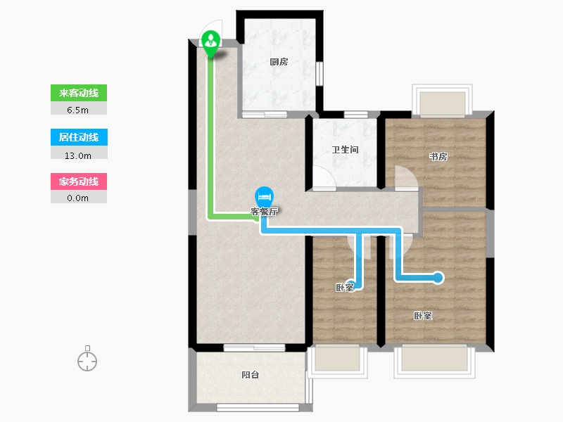 湖北省-武汉市-武汉恒大时代新城-78.40-户型库-动静线