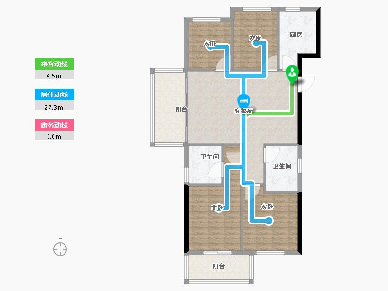 湖南省-长沙市-高峰·璟麟府-108.80-户型库-动静线