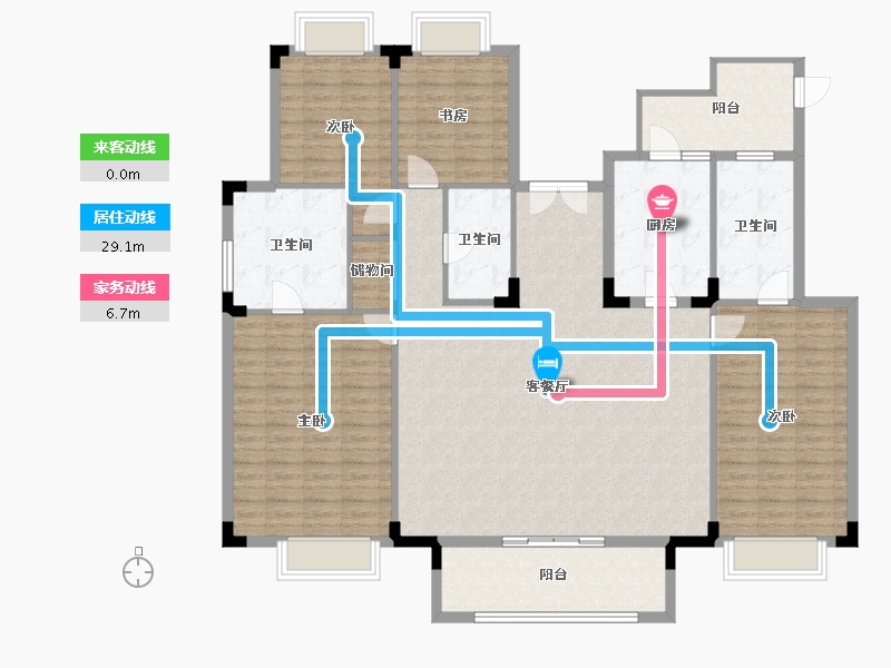 湖北省-武汉市-武汉城建电建汤湖观筑-165.23-户型库-动静线