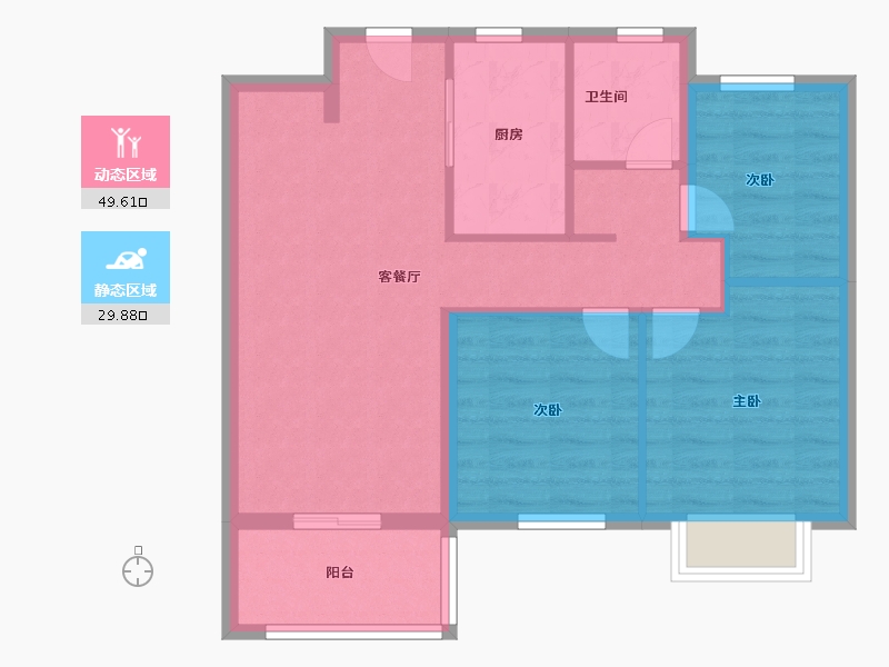 湖北省-武汉市-保利星河九洲-71.20-户型库-动静分区