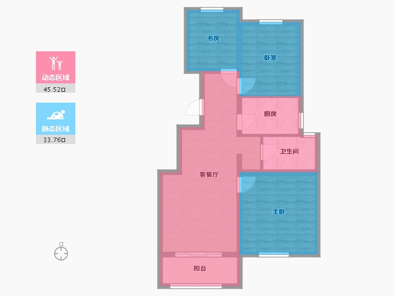 河北省-张家口市-帝豪东山林语-80.00-户型库-动静分区