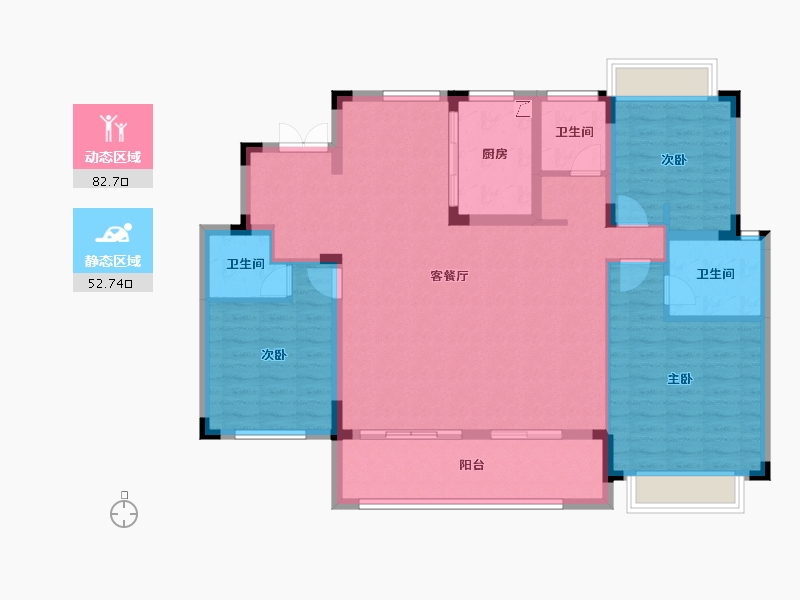 湖南省-长沙市-青竹湖曦园-122.98-户型库-动静分区