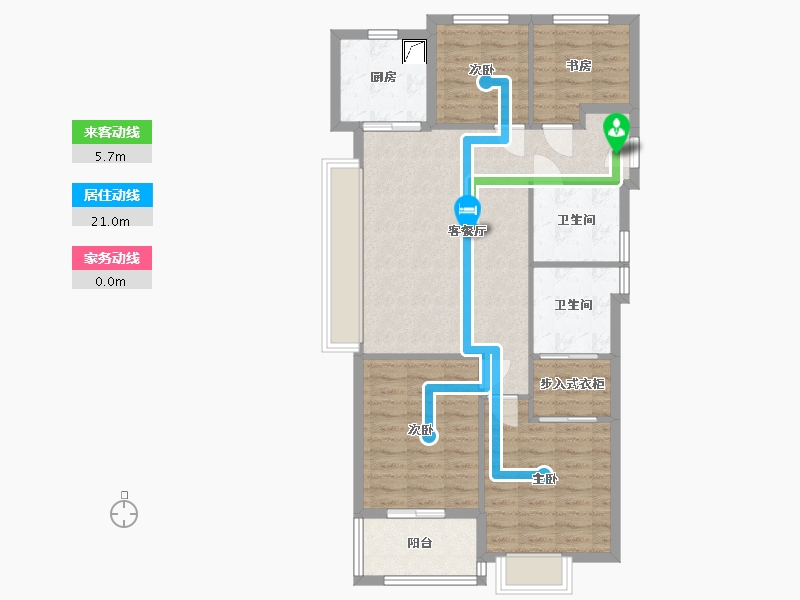 浙江省-杭州市-滨江御虹府-104.00-户型库-动静线