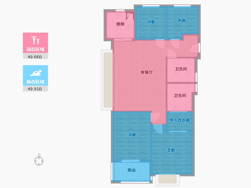 浙江省-杭州市-滨江御虹府-104.00-户型库-动静分区