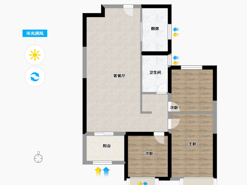 湖北省-武汉市-五矿万境水岸-79.50-户型库-采光通风