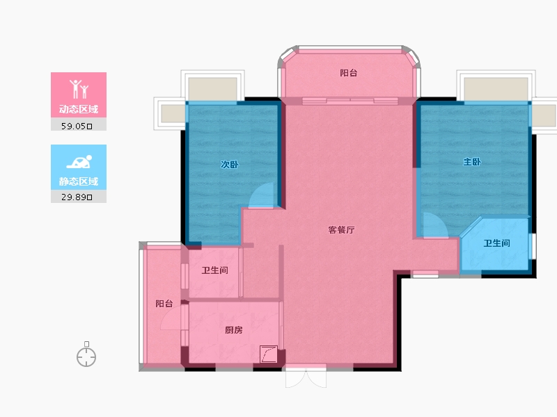 湖南省-长沙市-三润城-100.00-户型库-动静分区