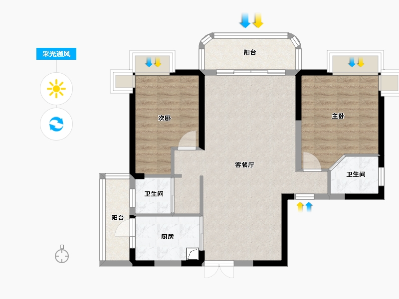 湖南省-长沙市-三润城-100.00-户型库-采光通风