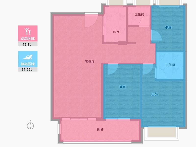 湖北省-武汉市-华发都荟天地-80.72-户型库-动静分区