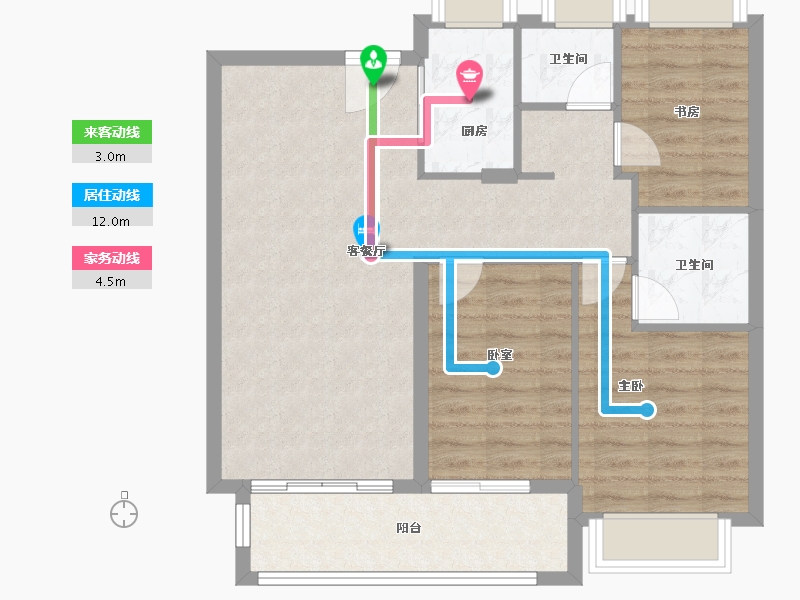 湖北省-武汉市-华发都荟天地-80.72-户型库-动静线