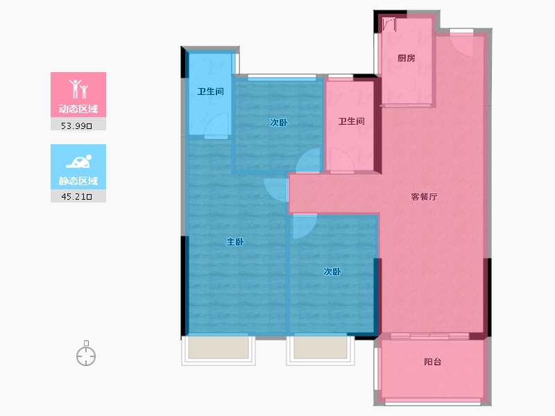 湖北省-武汉市-银丰苑-89.47-户型库-动静分区