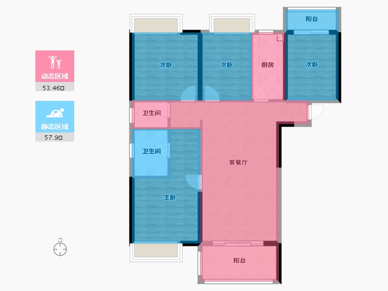 湖北省-武汉市-银丰苑-99.53-户型库-动静分区