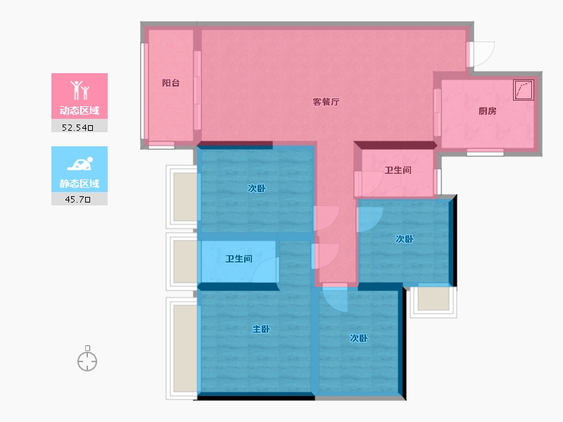 广东省-深圳市-金众麒麟公馆-111.00-户型库-动静分区