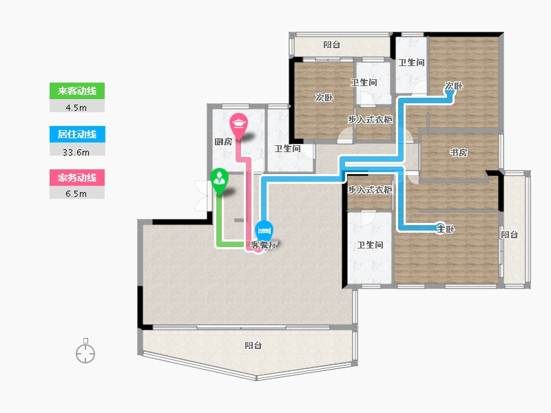 湖南省-长沙市-珠江颐德公馆-222.42-户型库-动静线