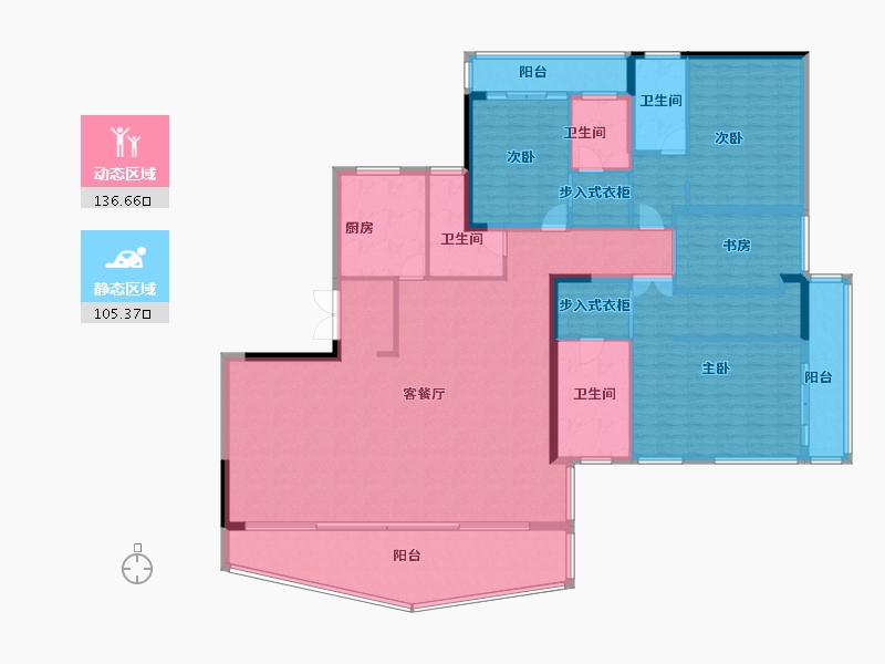 湖南省-长沙市-珠江颐德公馆-222.42-户型库-动静分区