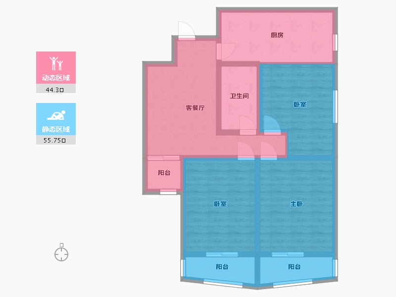 北京-北京市-成和园-一期-95.90-户型库-动静分区