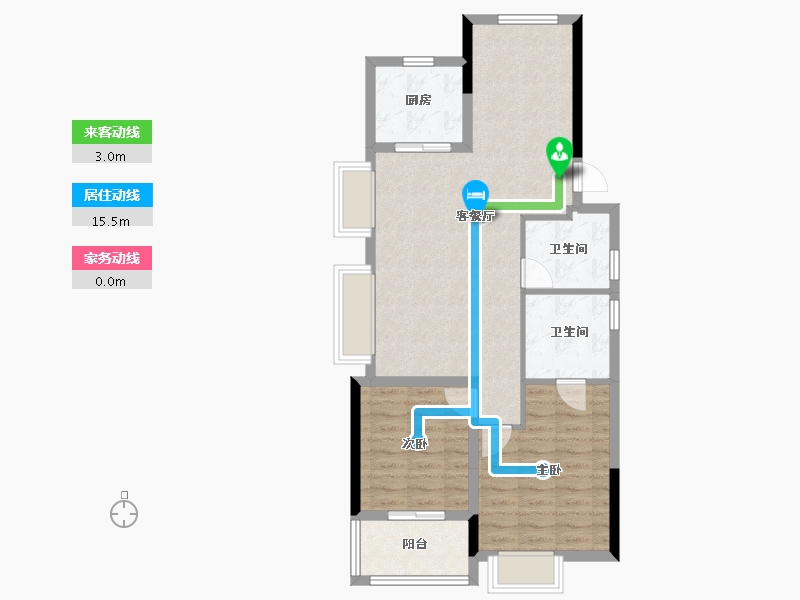 浙江省-宁波市-宝龙TOD奉甬新城-76.01-户型库-动静线