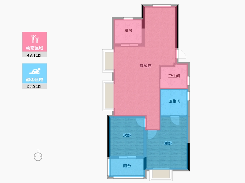 浙江省-宁波市-宝龙TOD奉甬新城-76.01-户型库-动静分区