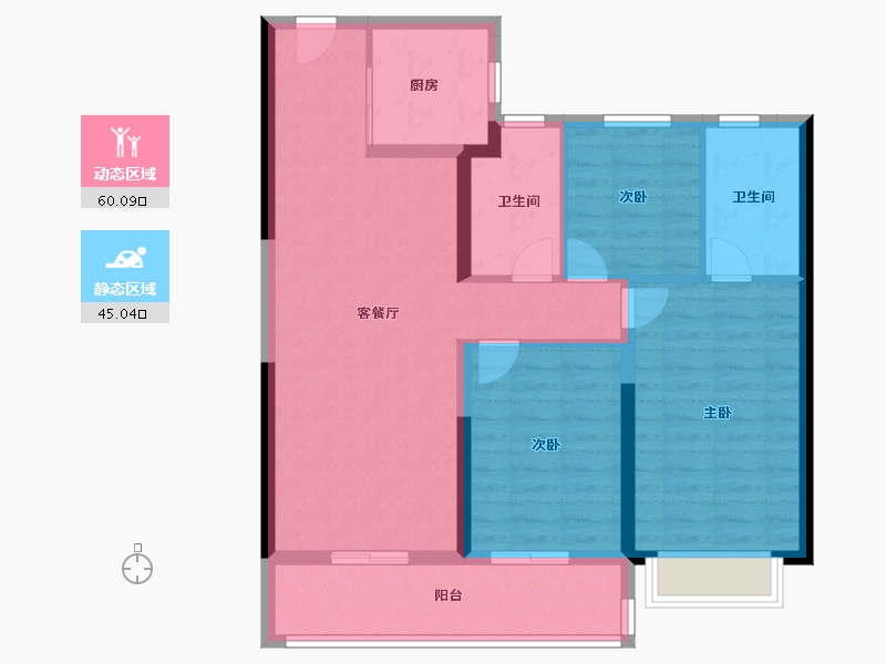 湖北省-武汉市-招商江山和樾-94.41-户型库-动静分区