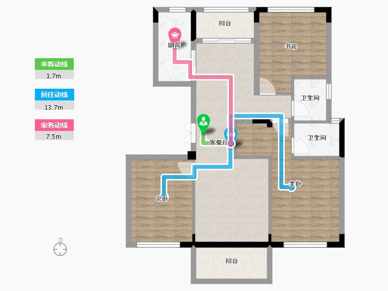 湖北省-武汉市-阳逻金茂悦-96.91-户型库-动静线