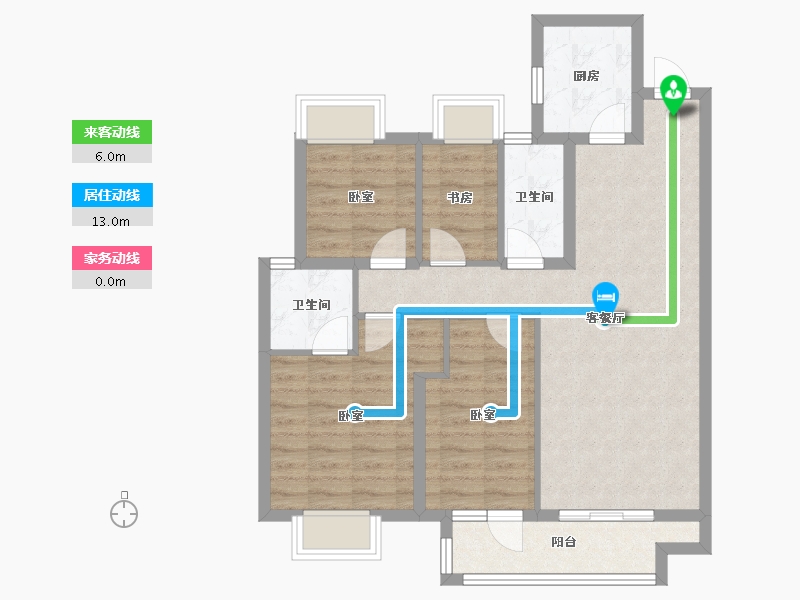 湖北省-武汉市-北辰金地漾时代-82.67-户型库-动静线